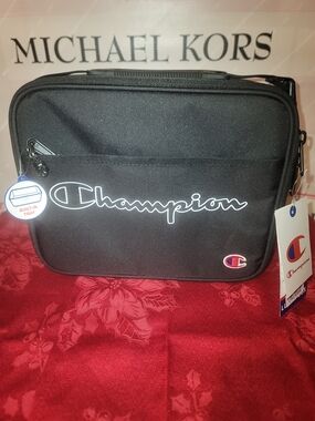 Champion Black Lunch Bag with White Script Logo